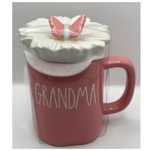 NEW Rae Dunn "Grandma" Flower & Butterfly Topper Mug